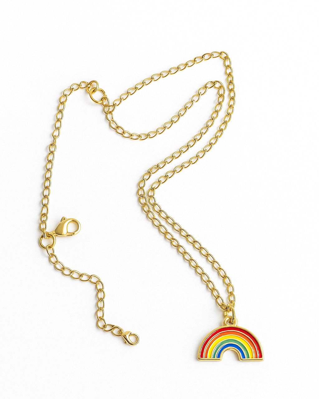Rainbow Enamel Necklace – Shine Bright, Wear Pride 🌈✨