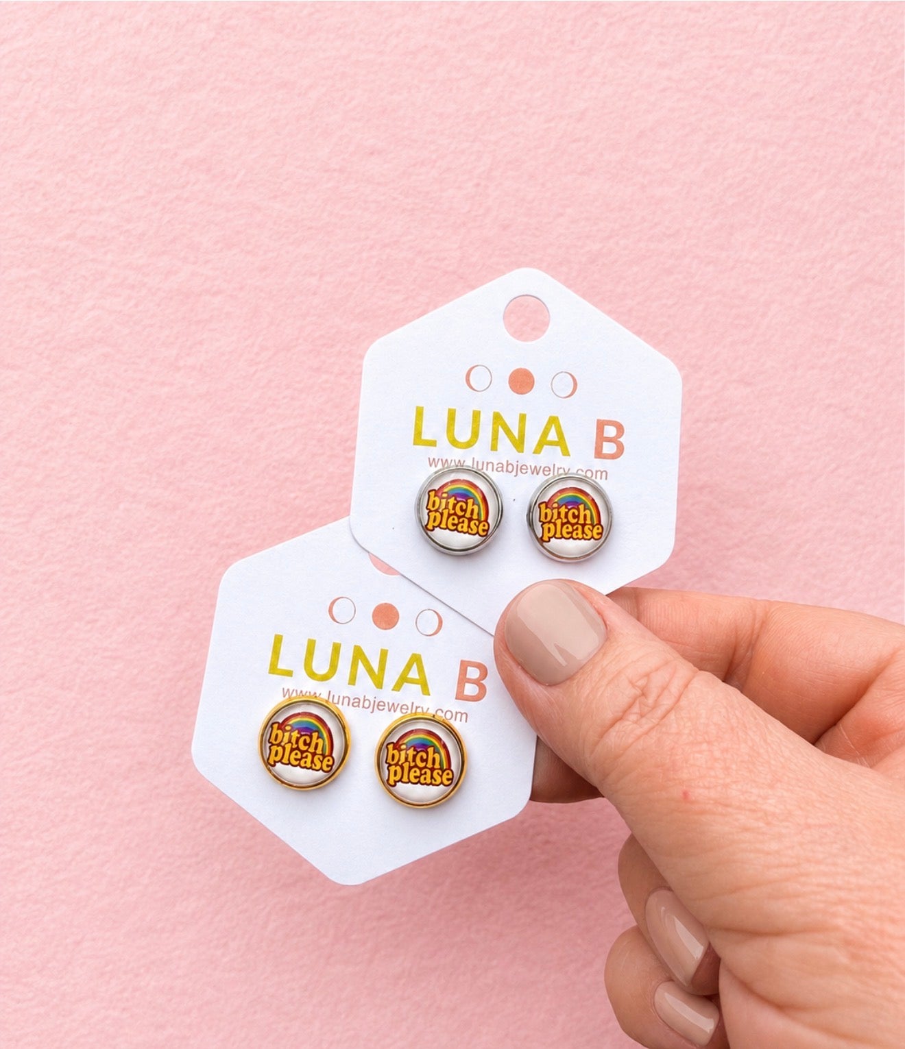Petite “Bitch Please” Stud Earrings