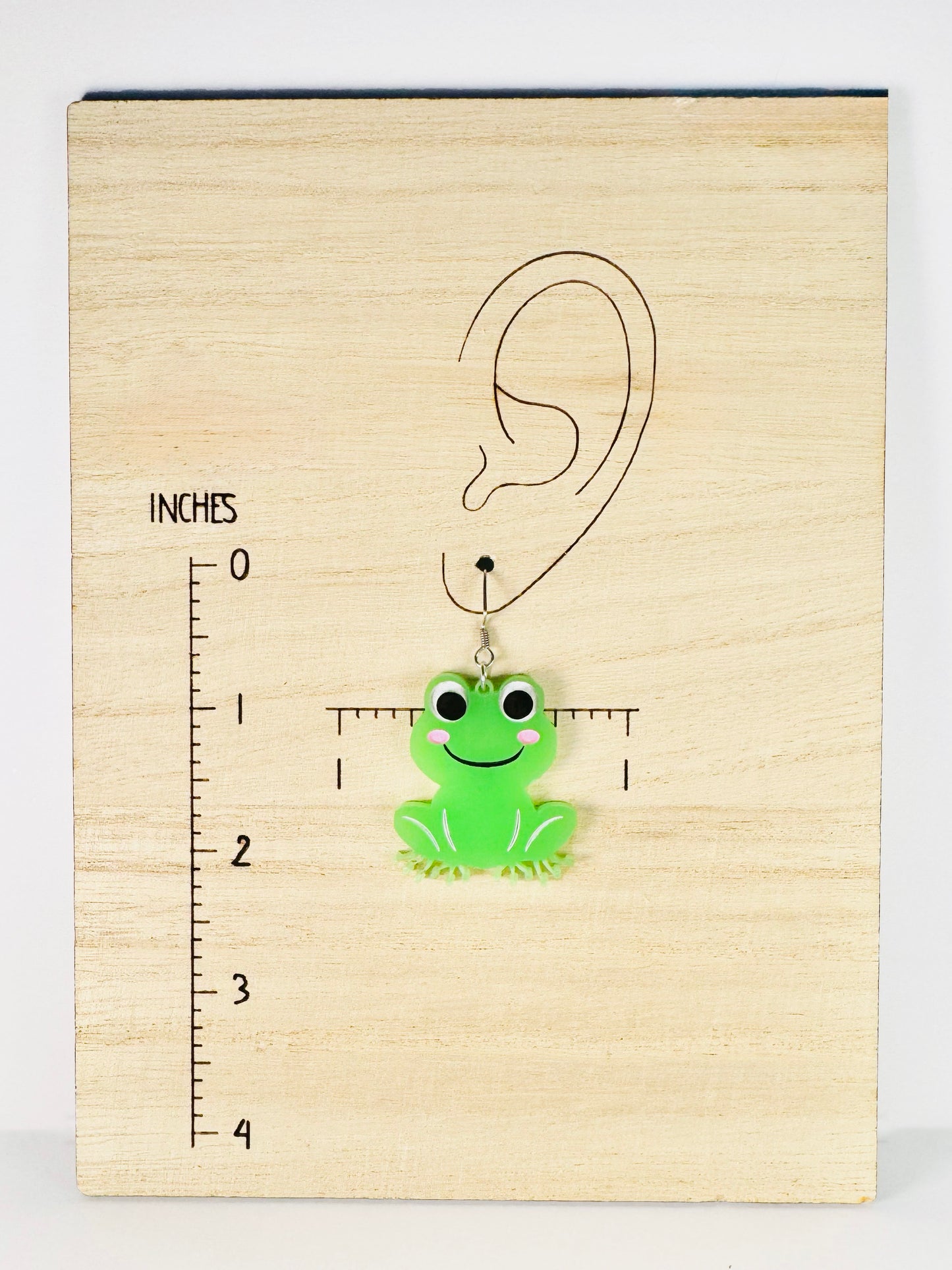 PDX Protest Frog Earrings – Handmade Acrylic Statement Jewelry