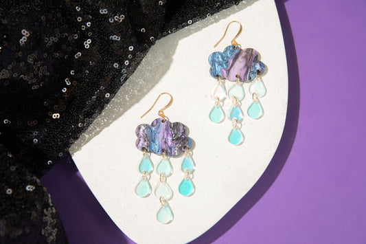 Cosmic Rain Cloud Earrings