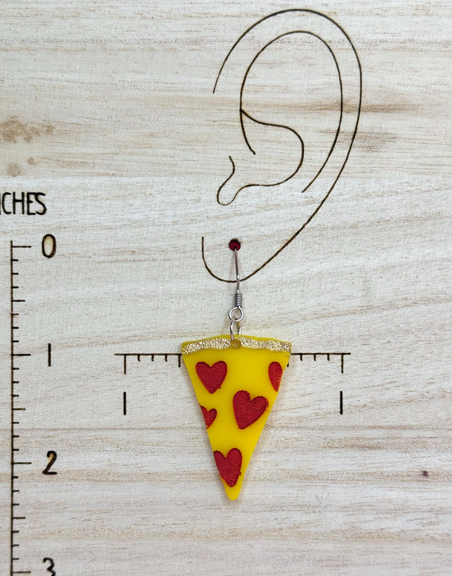 Pizza Slice Earrings – Handmade Heart Pepperoni Jewelry