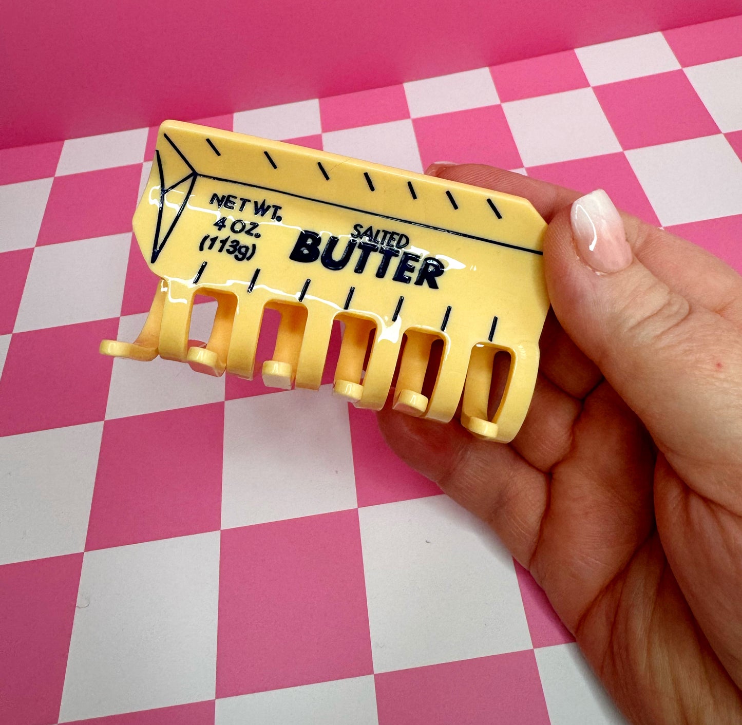 Butter Hair Claw Clip | Quirky Acrylic Hair Accessory | Fun Food-Inspired Gift