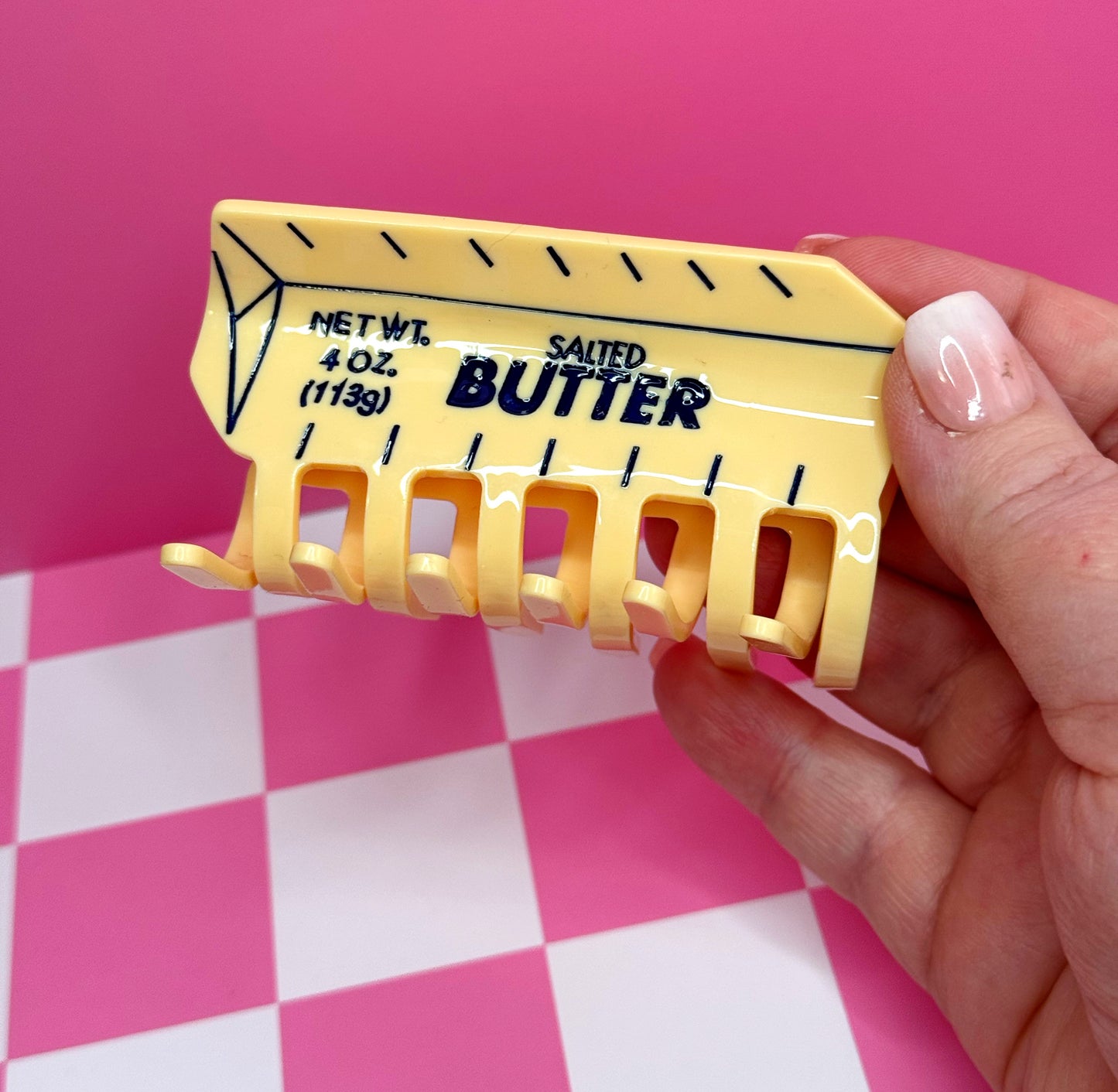 Butter Hair Claw Clip | Quirky Acrylic Hair Accessory | Fun Food-Inspired Gift