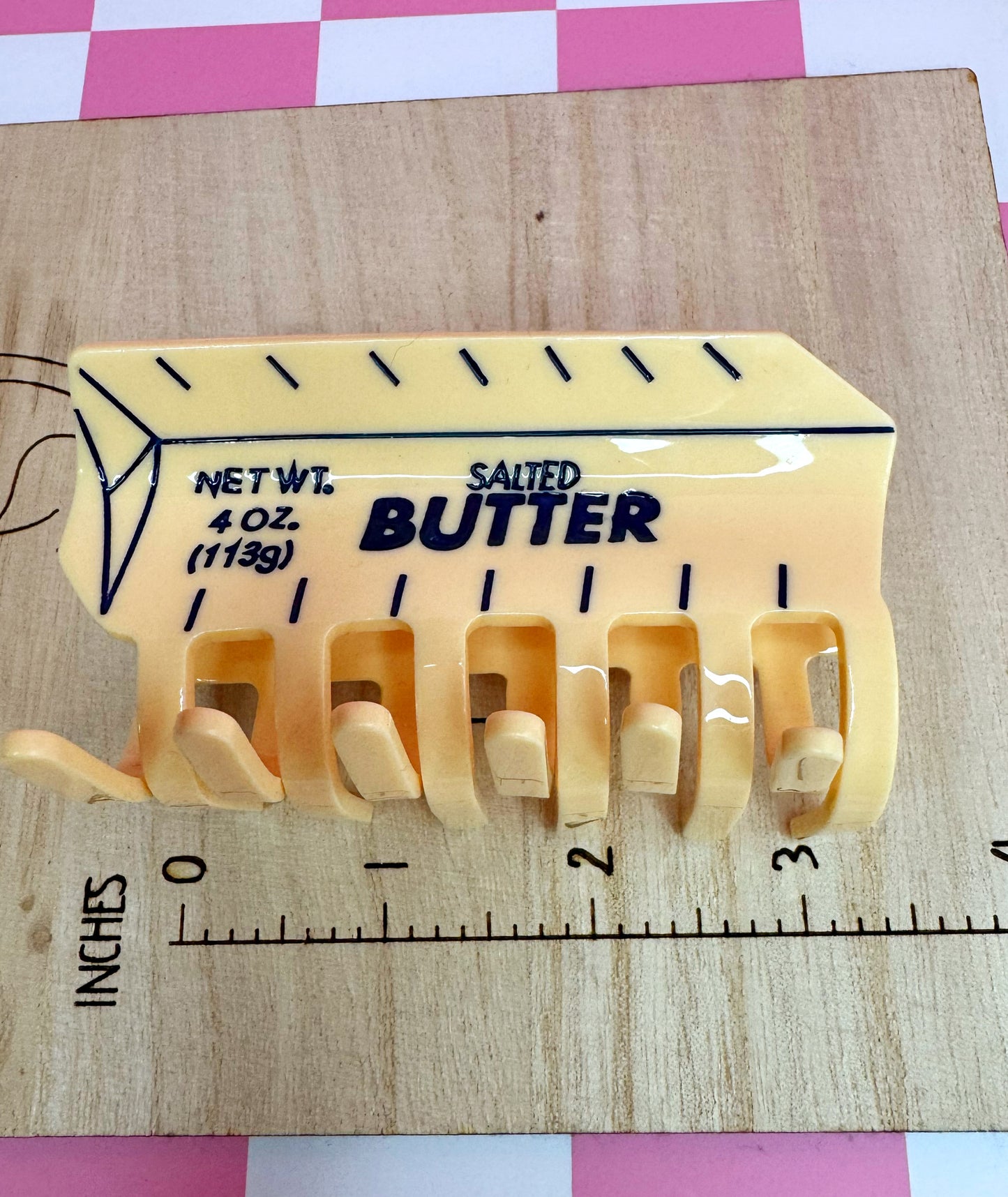 Butter Hair Claw Clip | Quirky Acrylic Hair Accessory | Fun Food-Inspired Gift