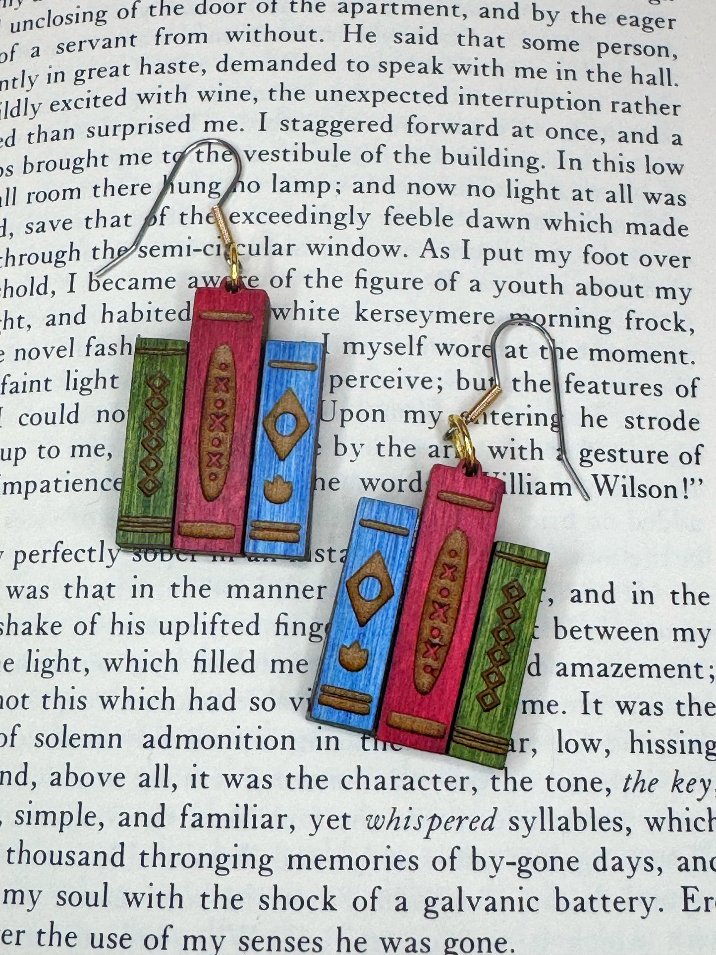 CLEARANCE Book Stack Earrings or Necklace | Library Jewelry