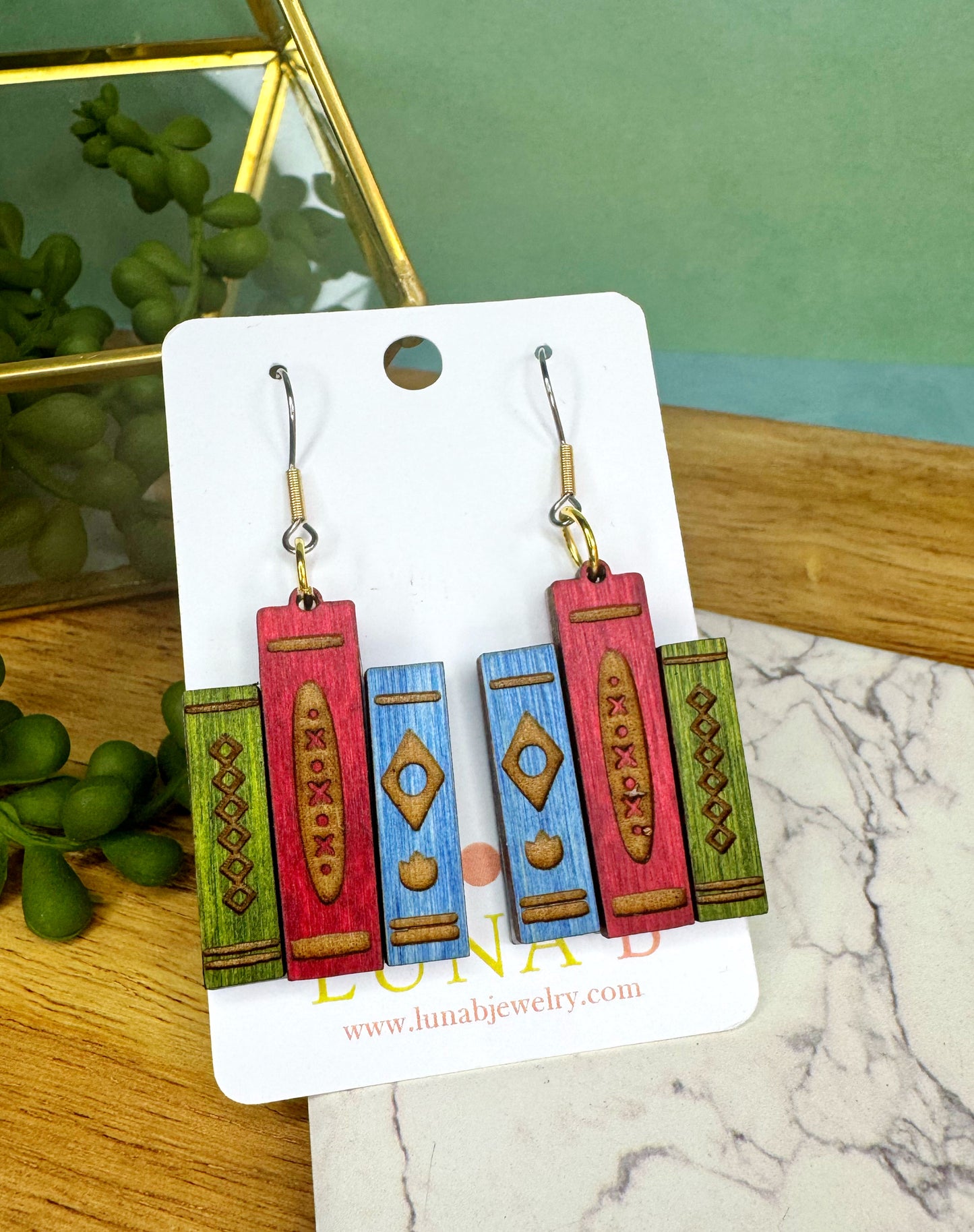 CLEARANCE Book Stack Earrings or Necklace | Library Jewelry