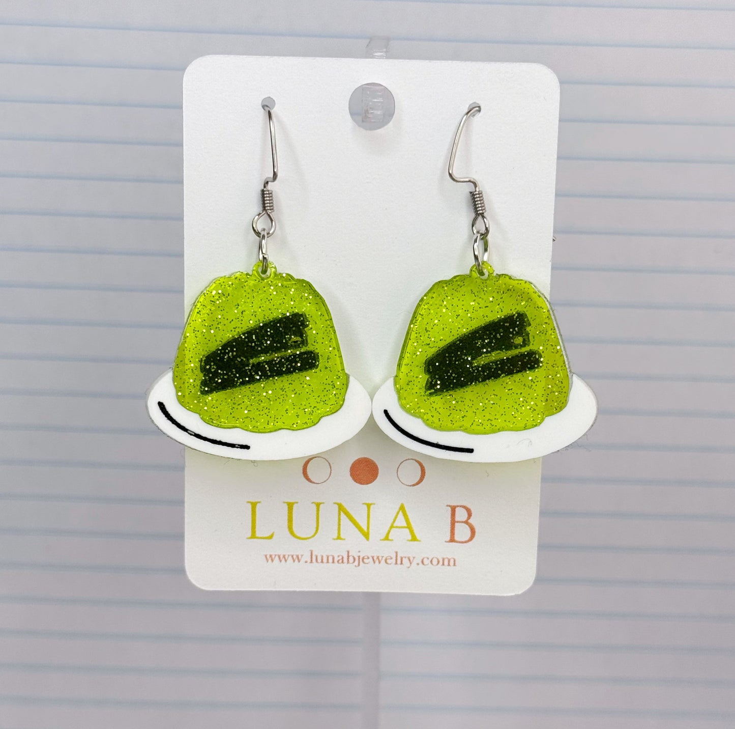 Jim's Prank Earrings | Stapler in Jello Earrings
