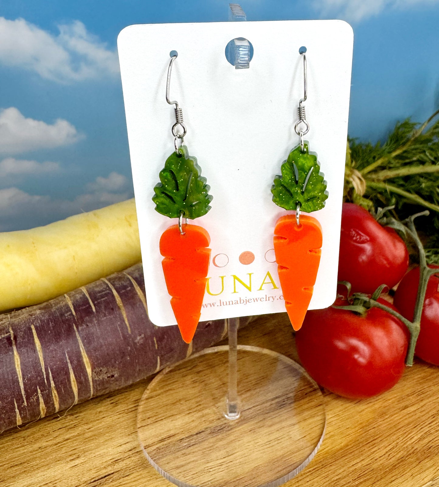 Carrots Vegetable Earrings