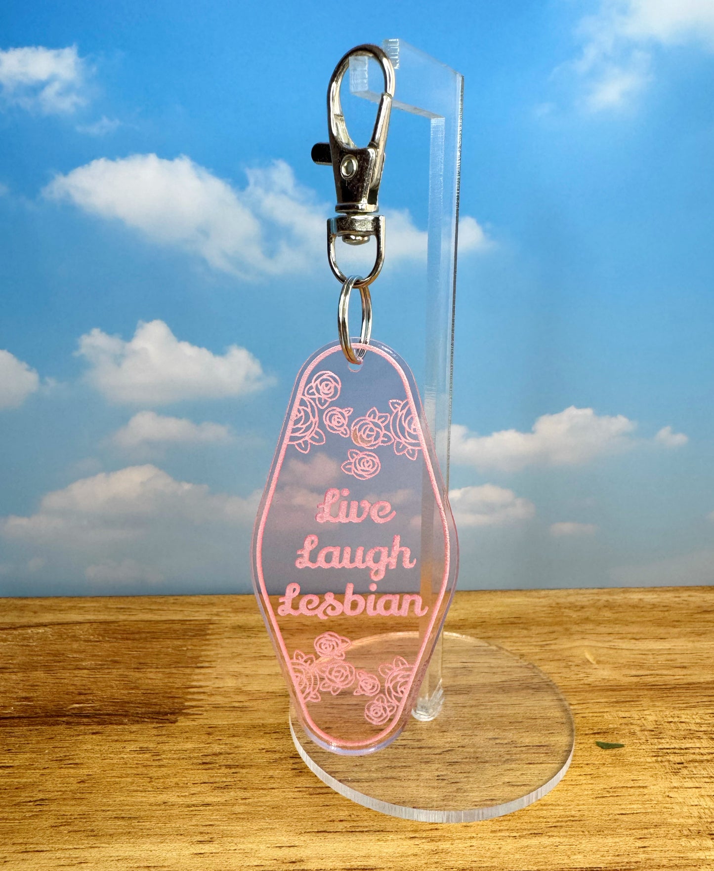 Live Laugh Lesbian Motel Keychain