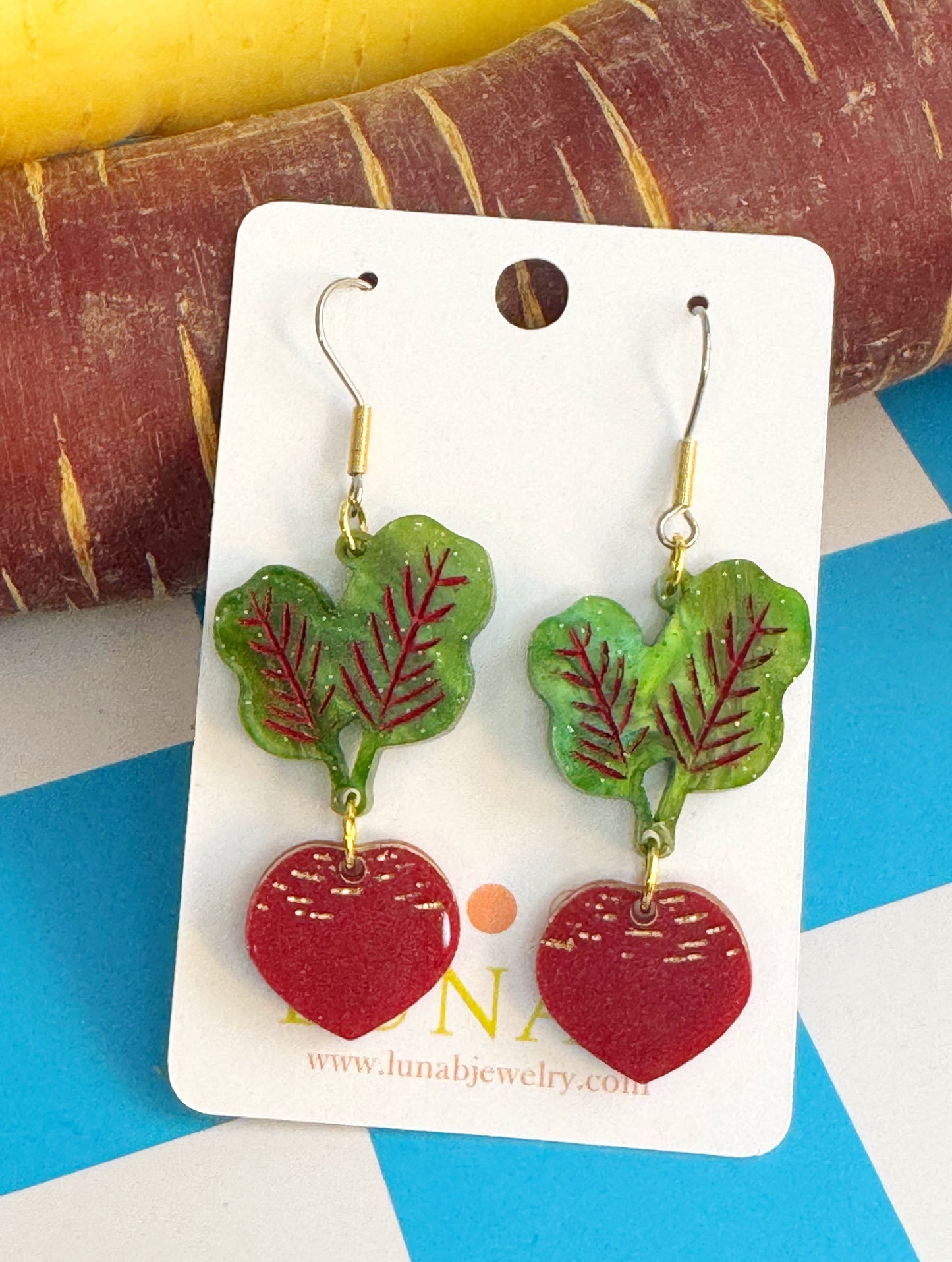 Beet Earrings – Quirky Vegetable Statement Jewelry