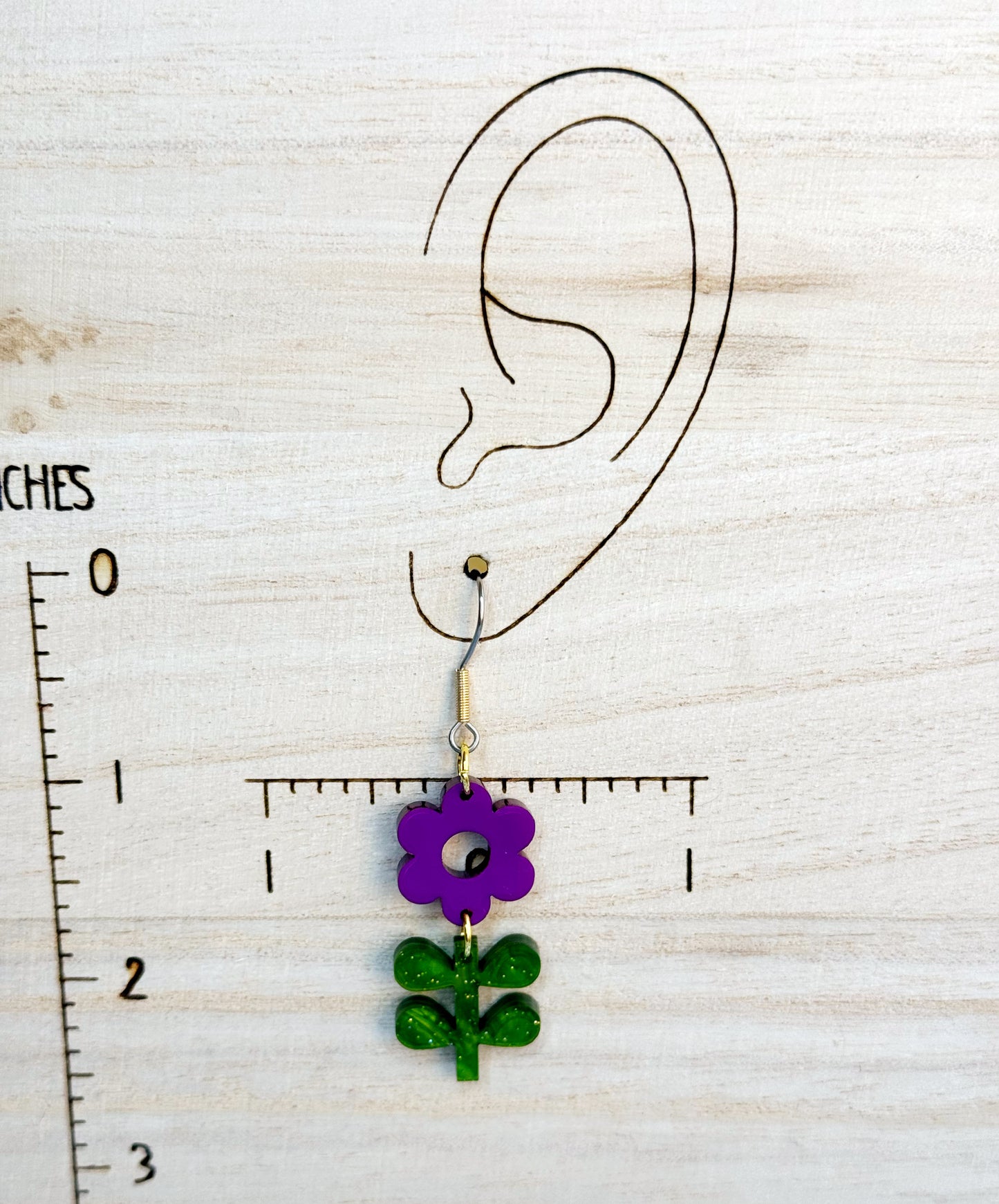 Purple Spring Flower Earrings