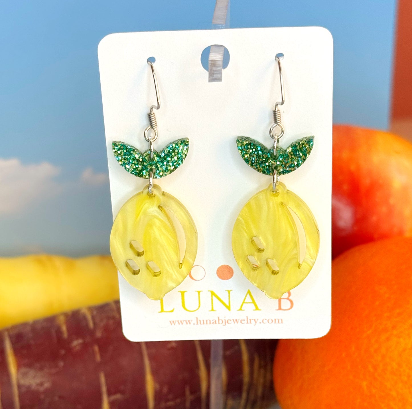Lemon Fruit Earrings