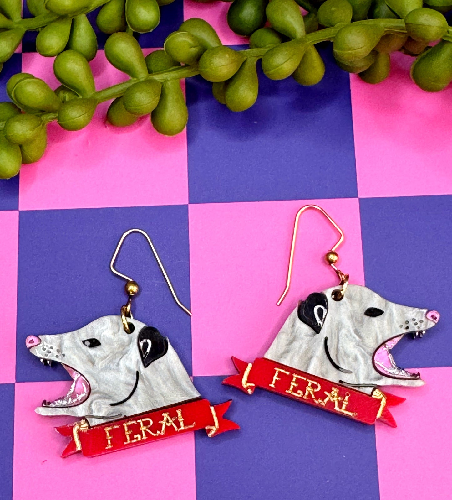 Feral Opossum Earrings