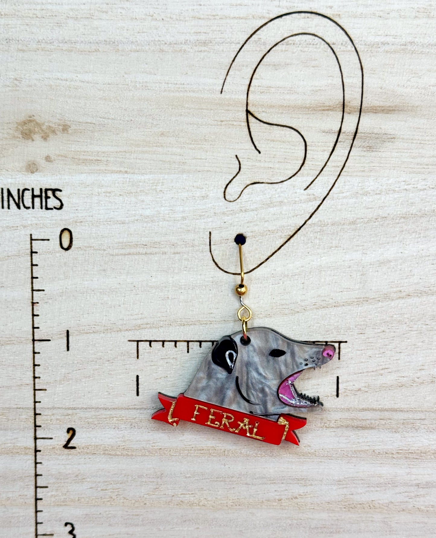 Feral Opossum Earrings