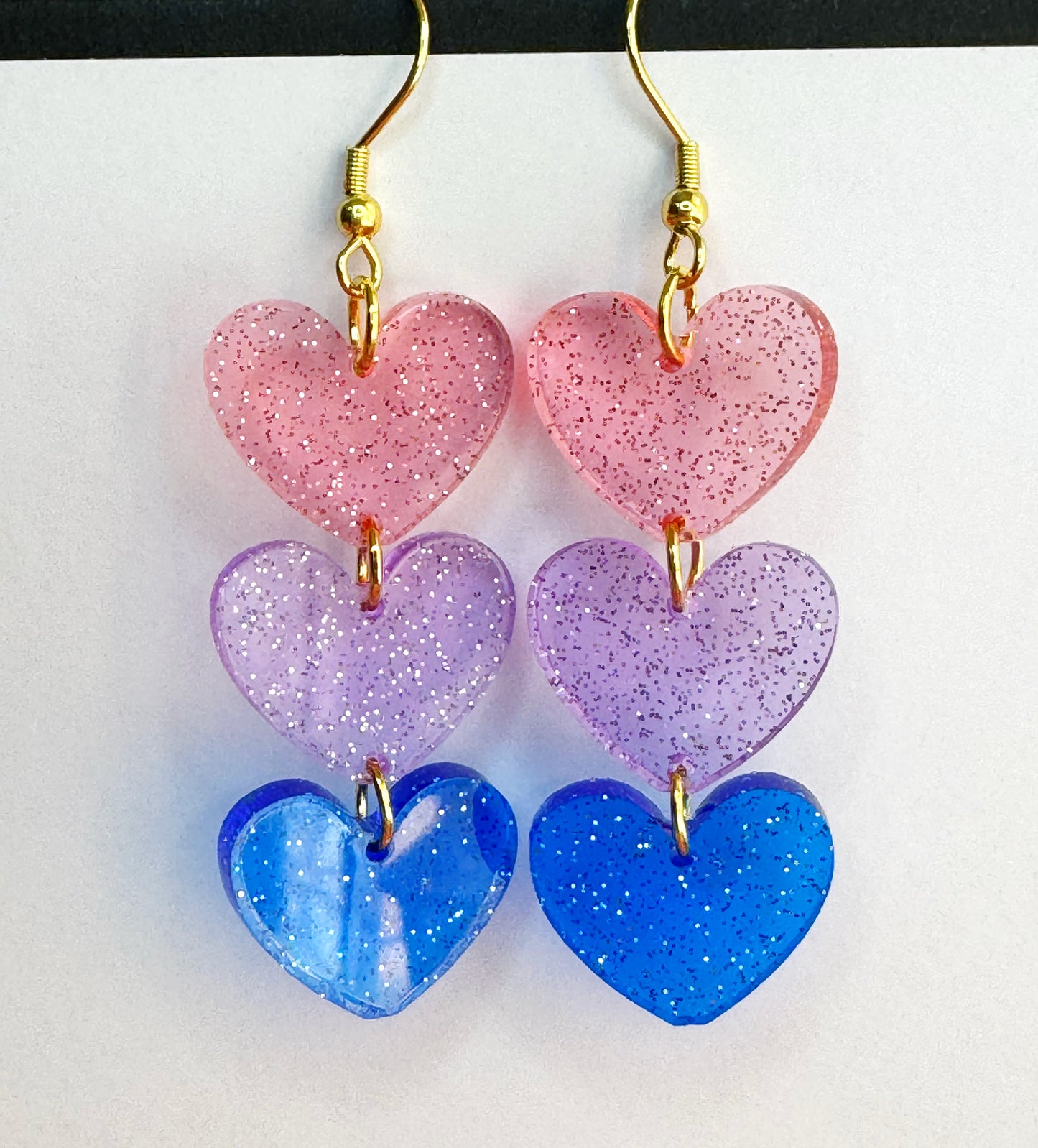 Bisexual Heart Drop Earrings