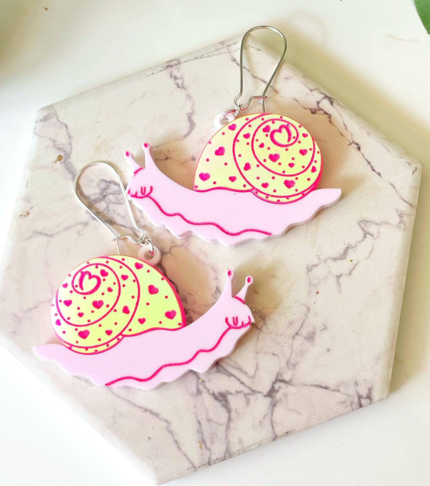 Pink Snail Earrings