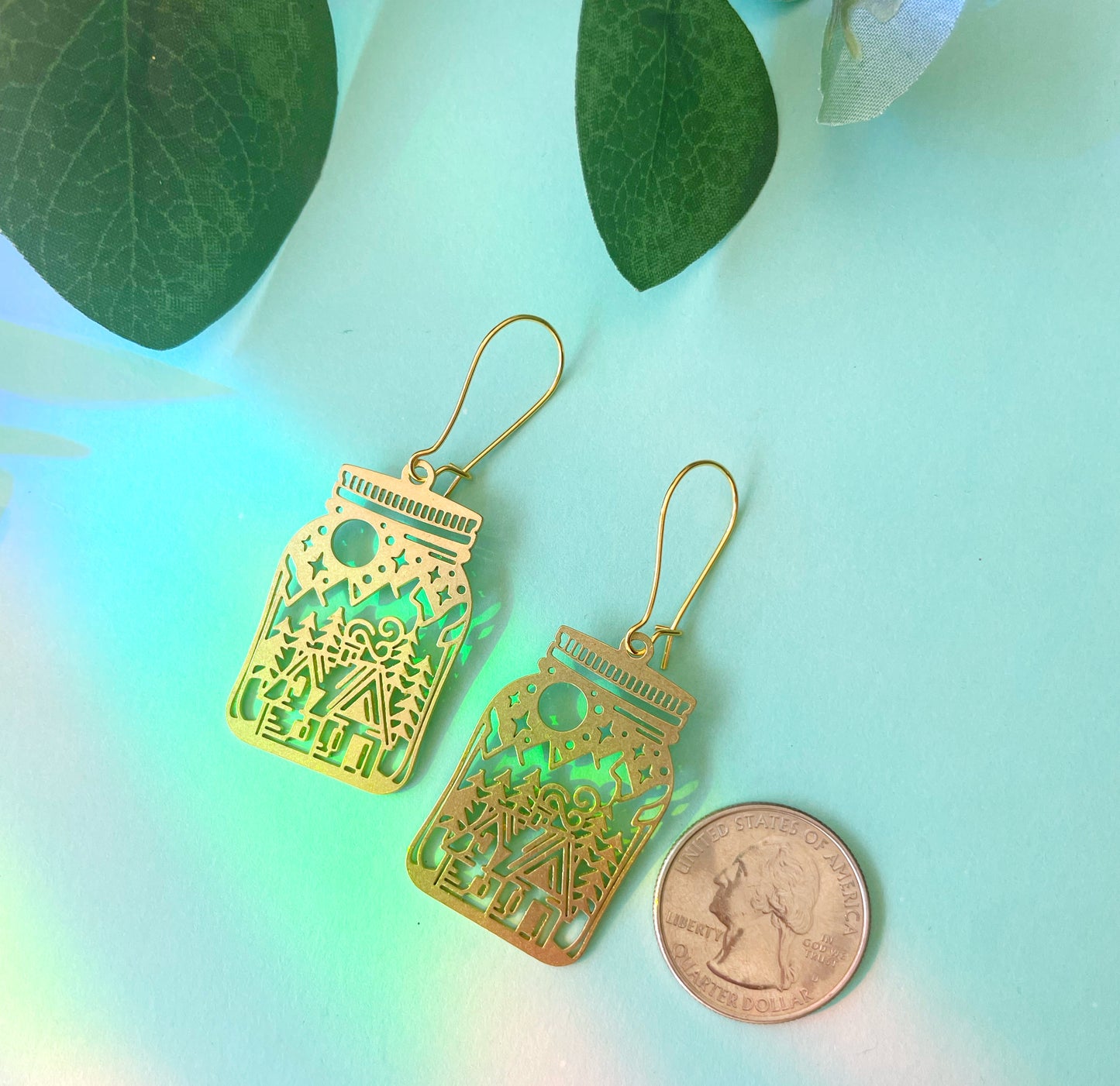 Mason Jar Forest Earrings