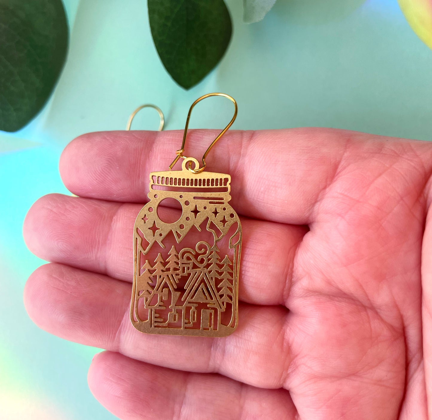 Mason Jar Forest Earrings