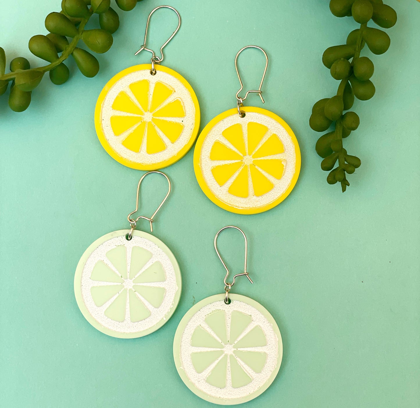 Lemon and Key Lime Slice Earrings
