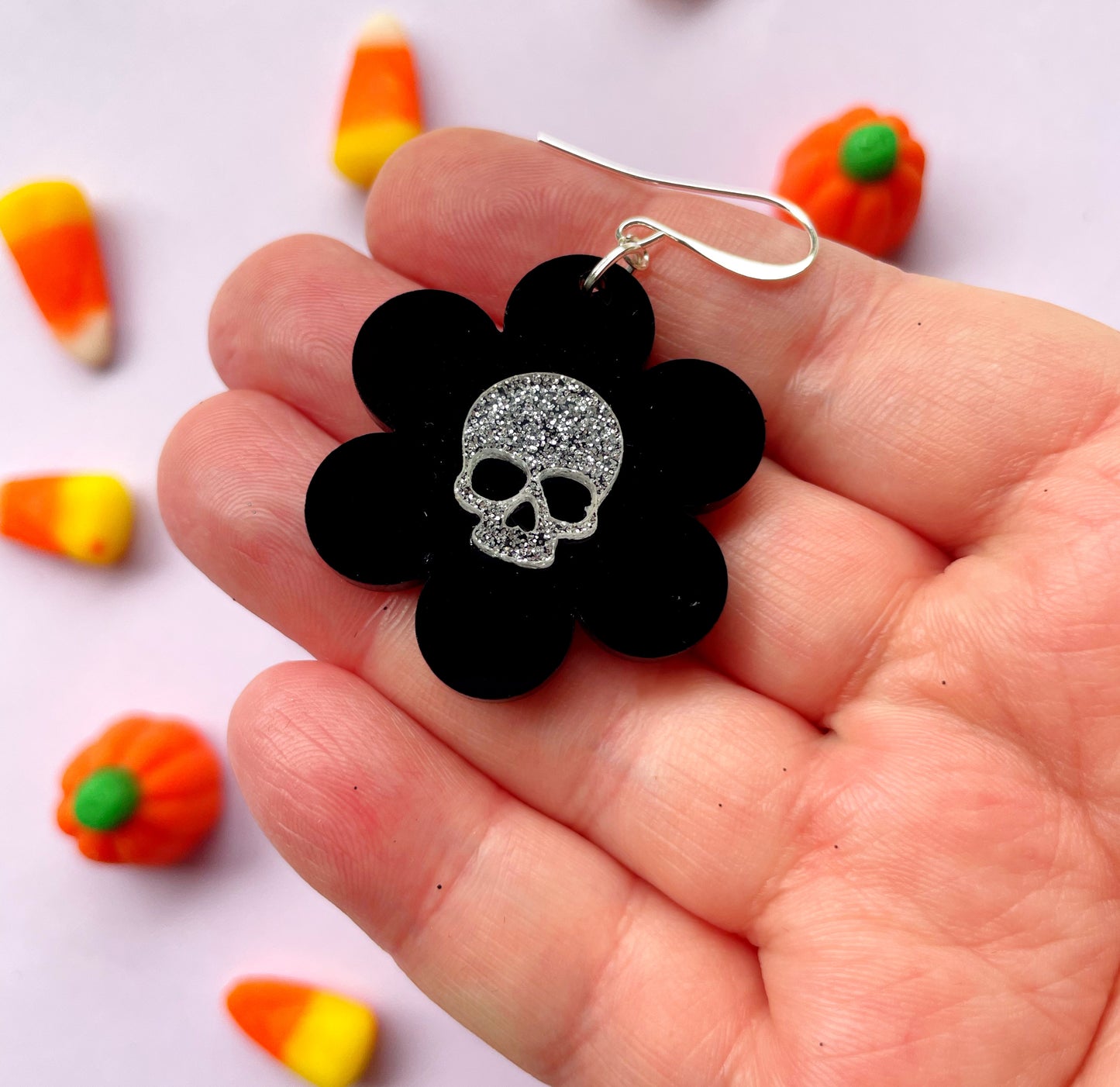 Halloween Blossom Earrings - Skulls or Pumpkins