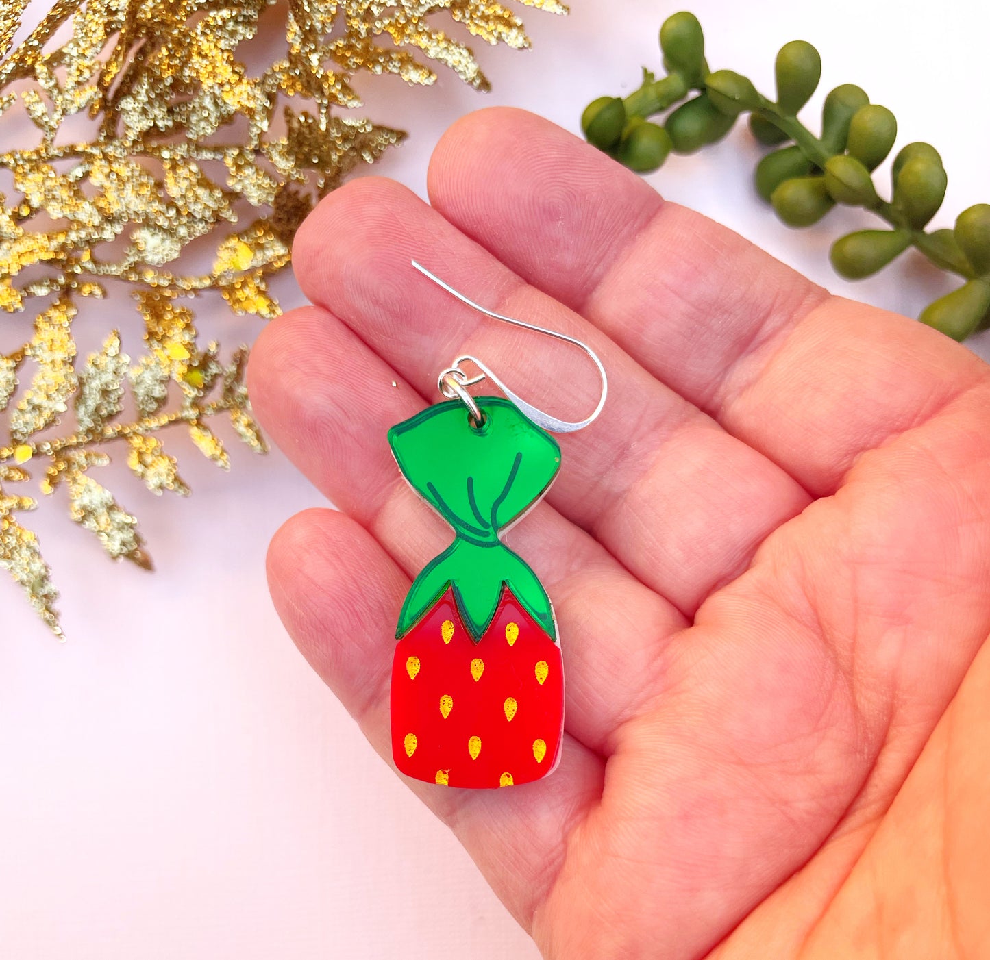 Strawberry Candy Earrings – Sweet Retro Nostalgia Jewelry