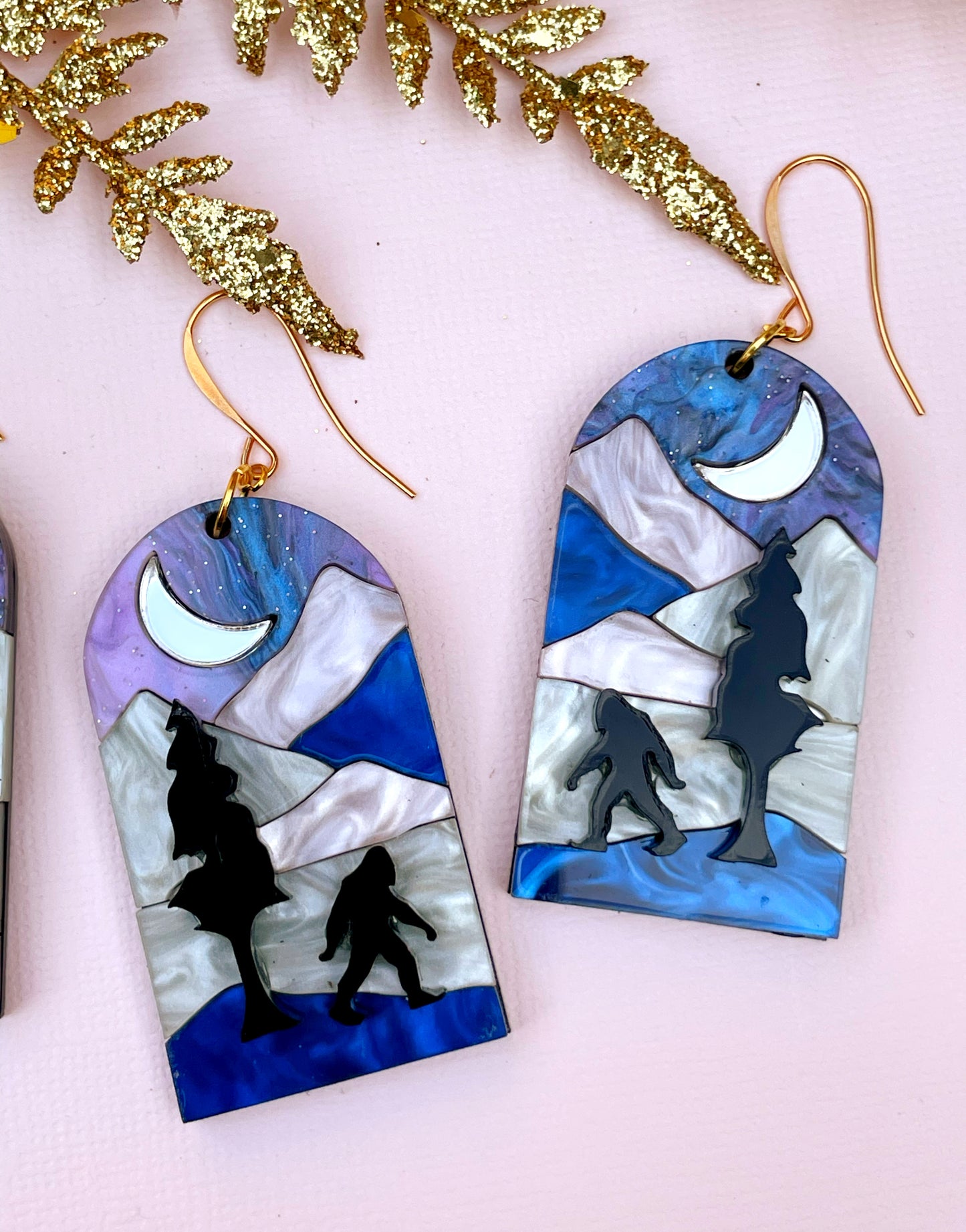 Sasquatch Landscape Mosaic Earrings