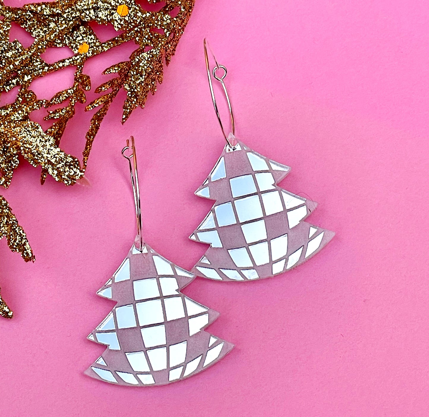 Disco Christmas Tree Earrings