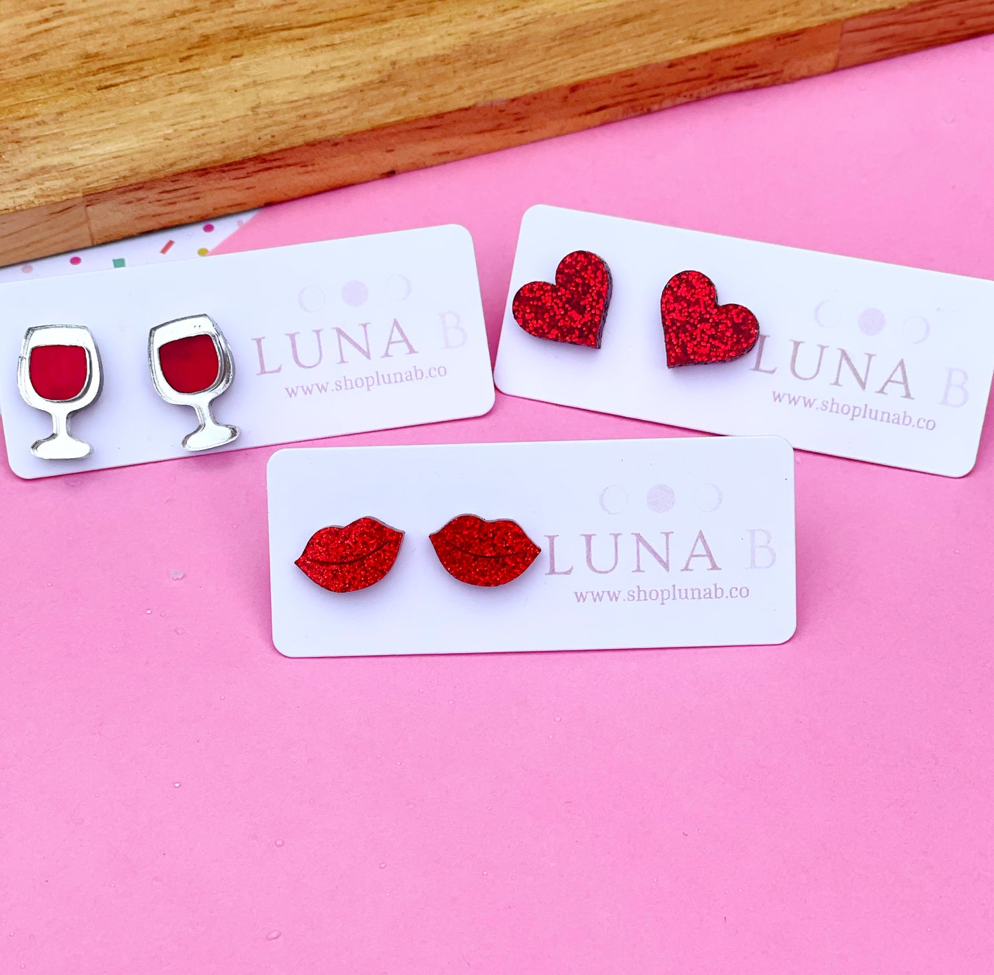 Red Red Wine Glass Stud Earrings