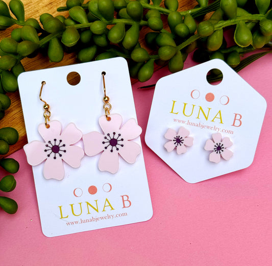 Cherry Blossom Earrings - Studs or Danglers