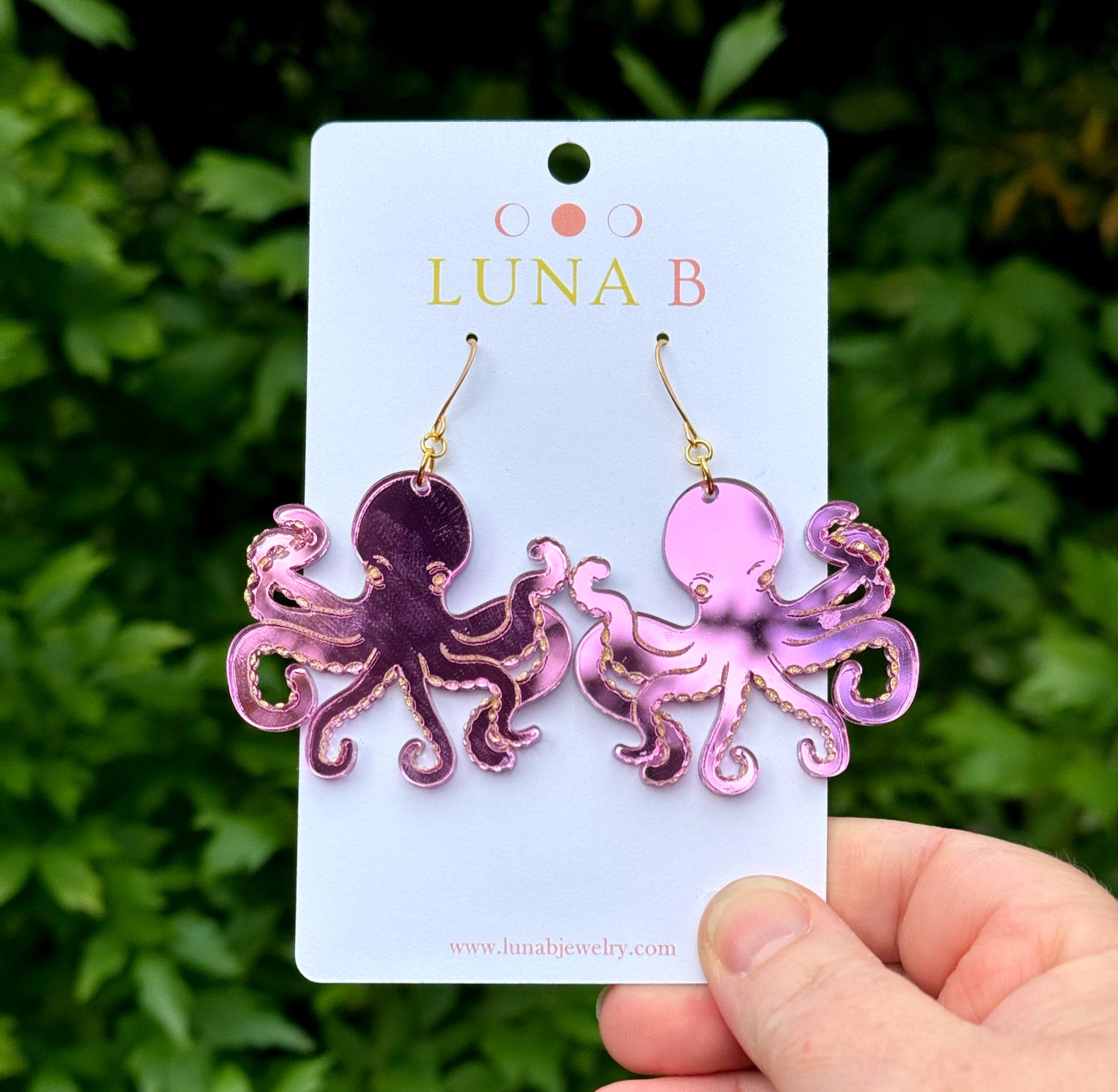 Pink Octopus Danglers