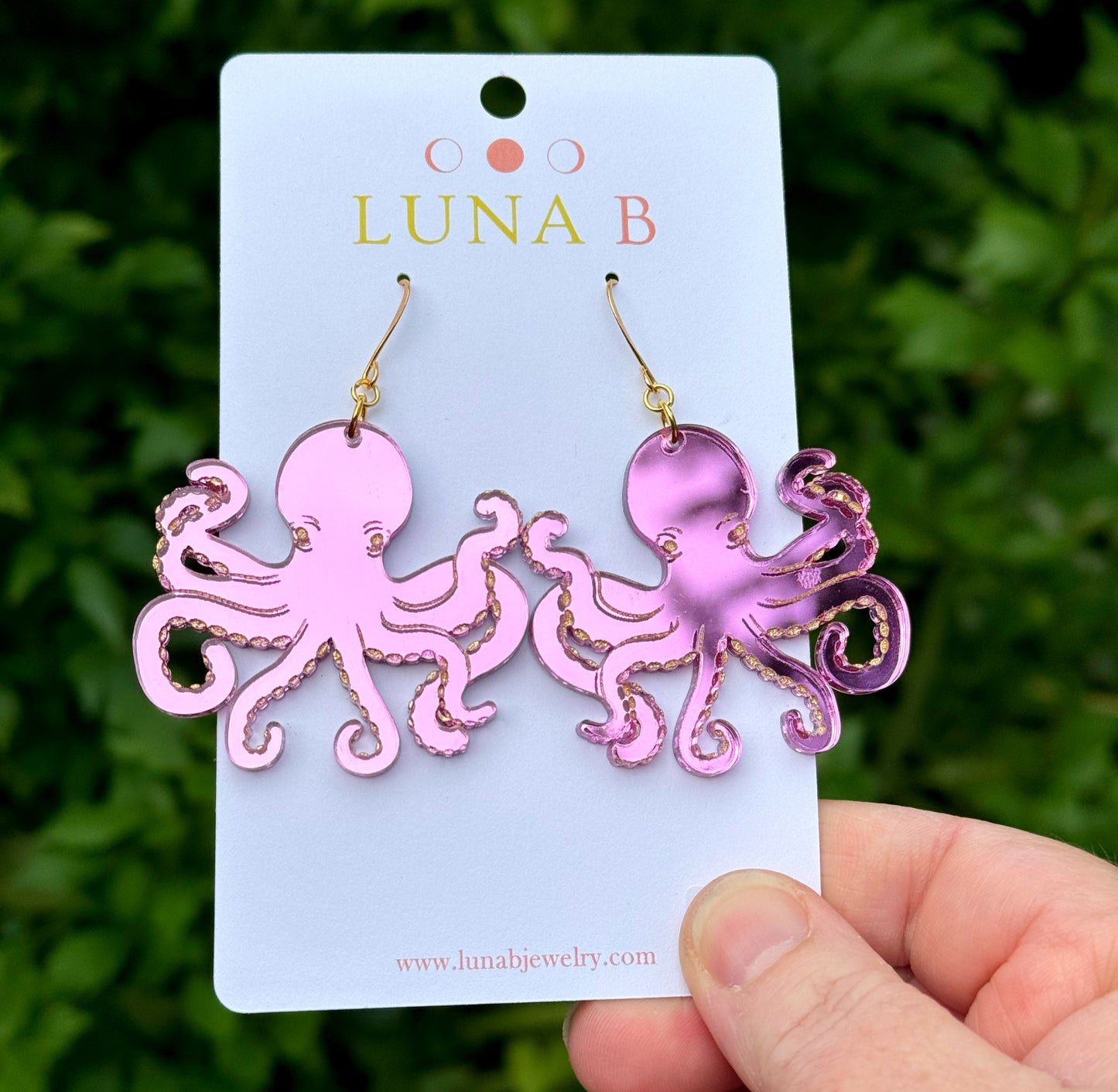 Pink Octopus Danglers