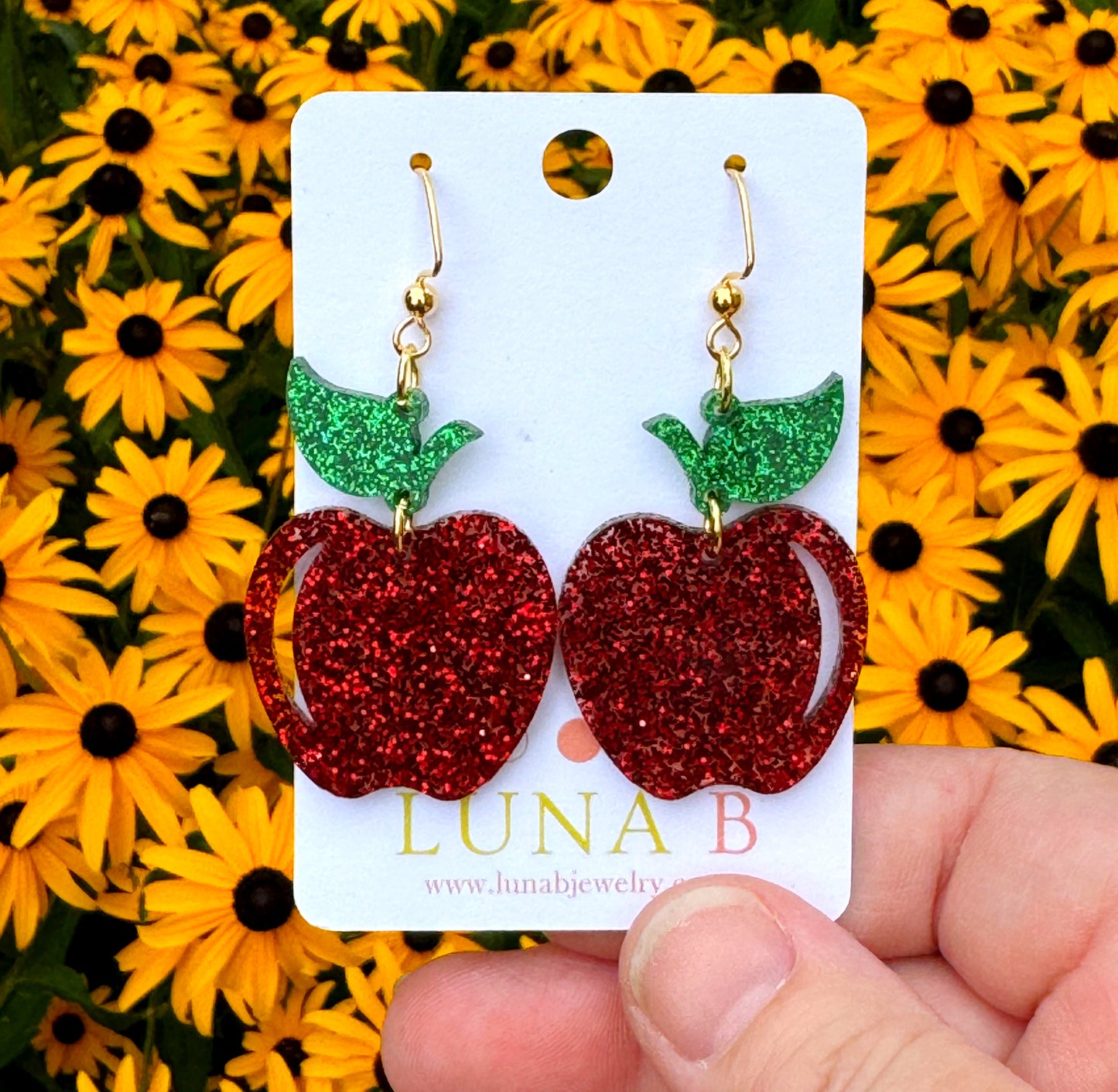 Apple Earrings in Red or Green