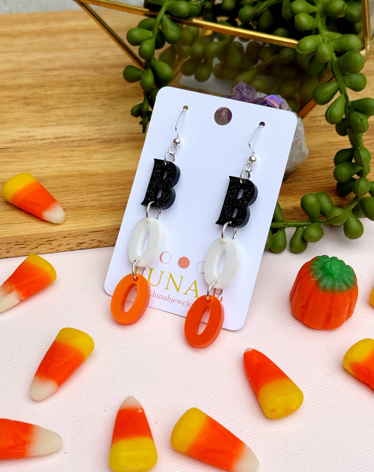 BOO Halloween Earrings – Cute Spooky Statement Jewelry for Sensitive Ears