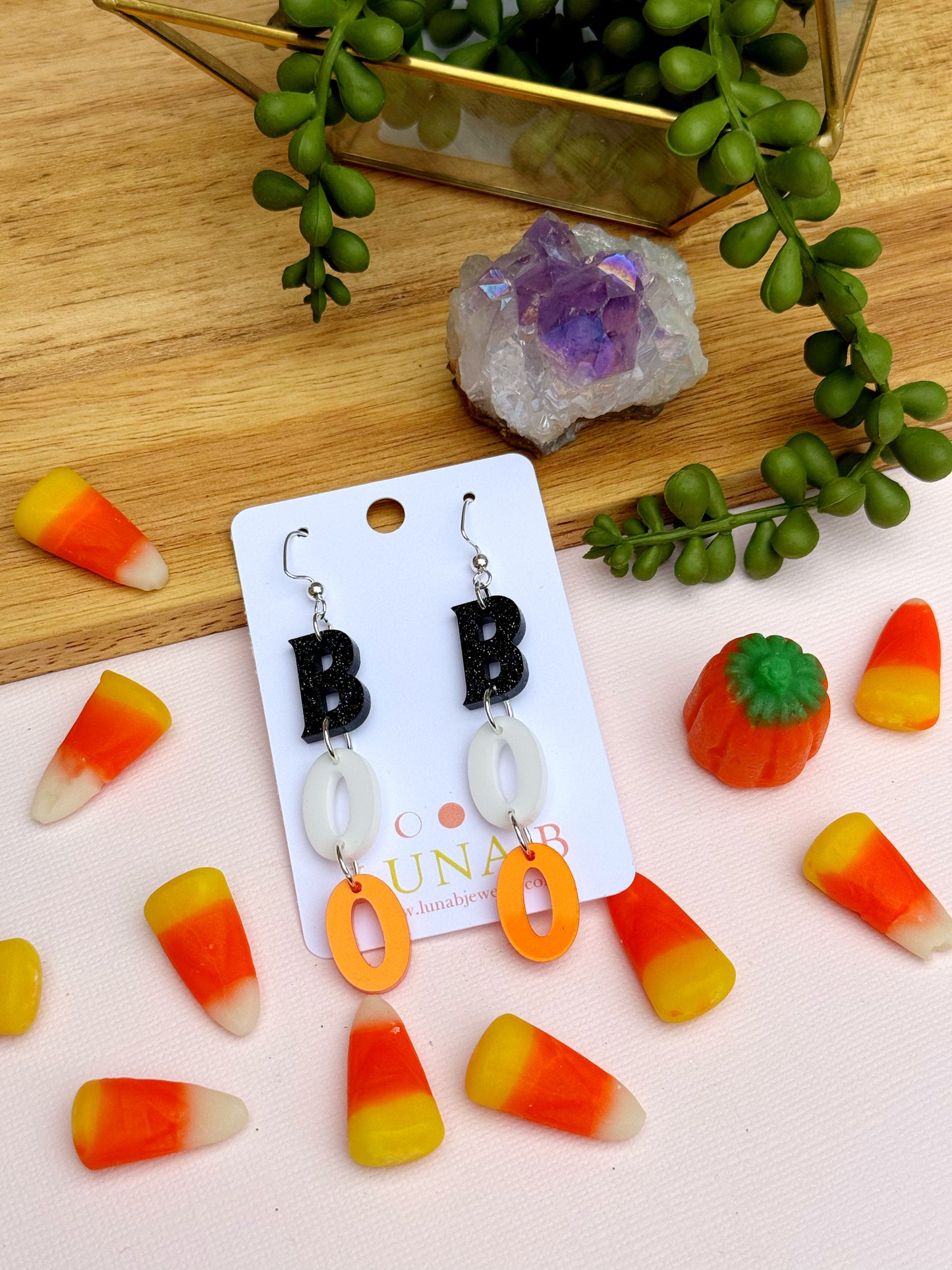 BOO Halloween Earrings – Cute Spooky Statement Jewelry for Sensitive Ears