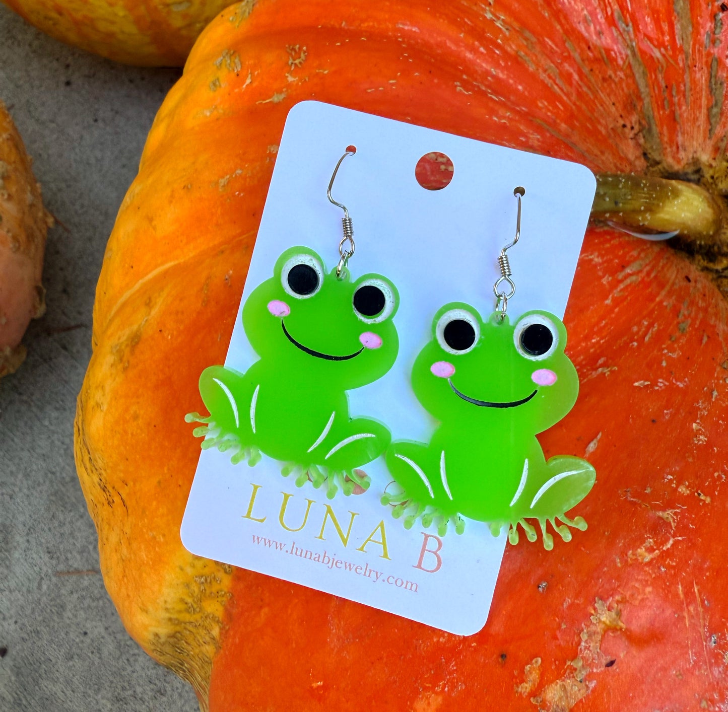 PDX Protest Frog Earrings – Handmade Acrylic Statement Jewelry