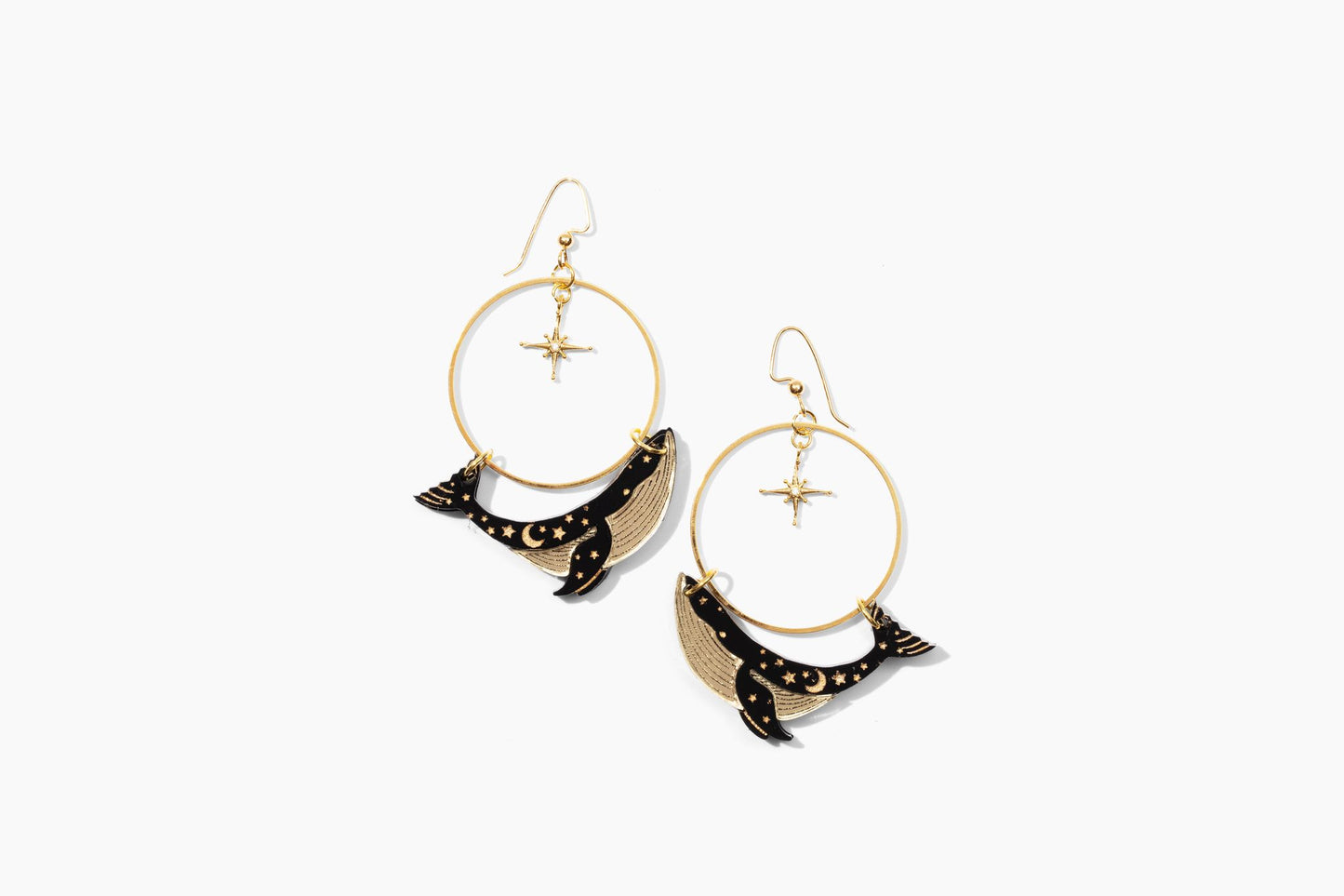 North Star Guide Whale Earrings