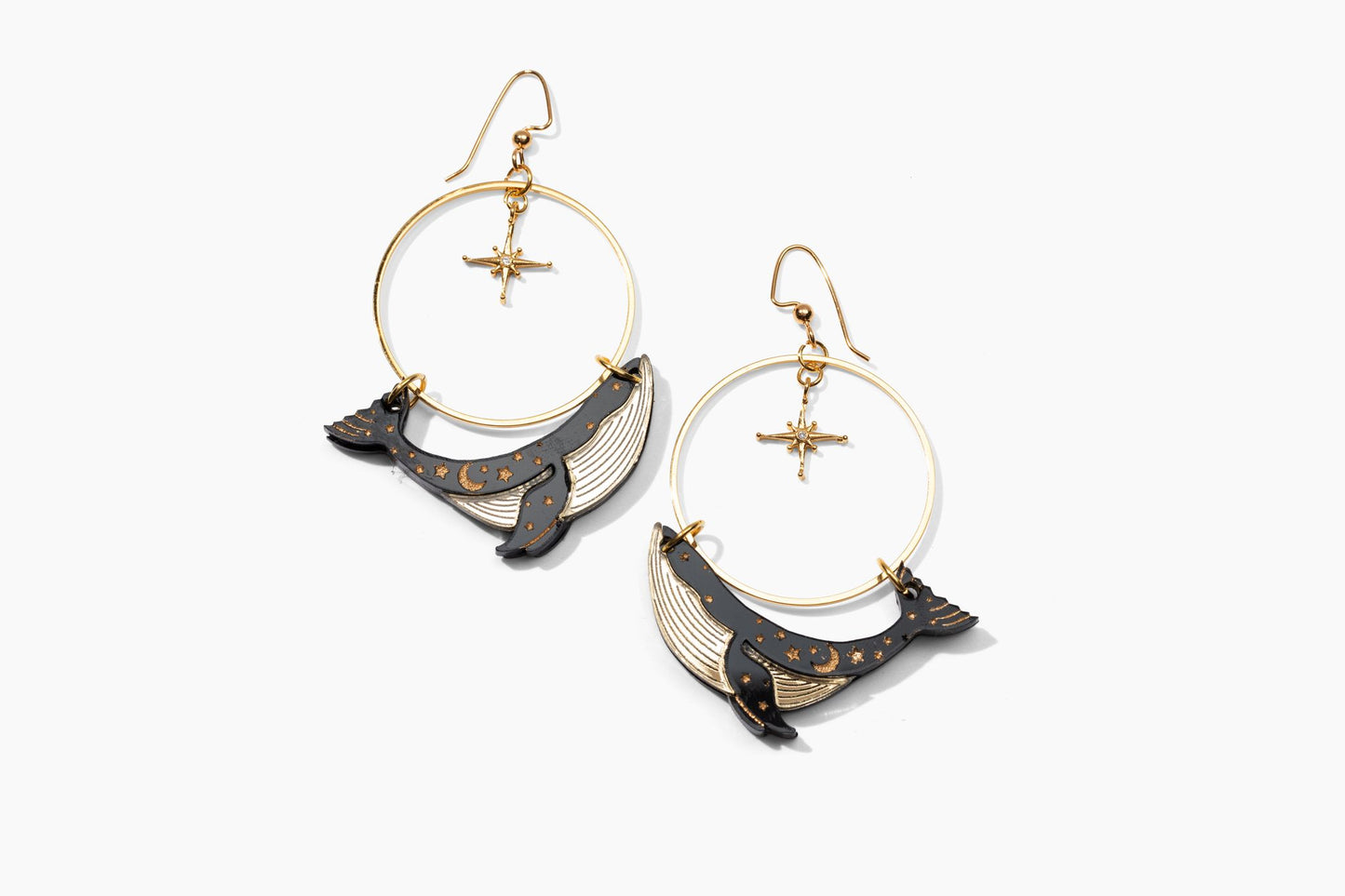 North Star Guide Whale Earrings