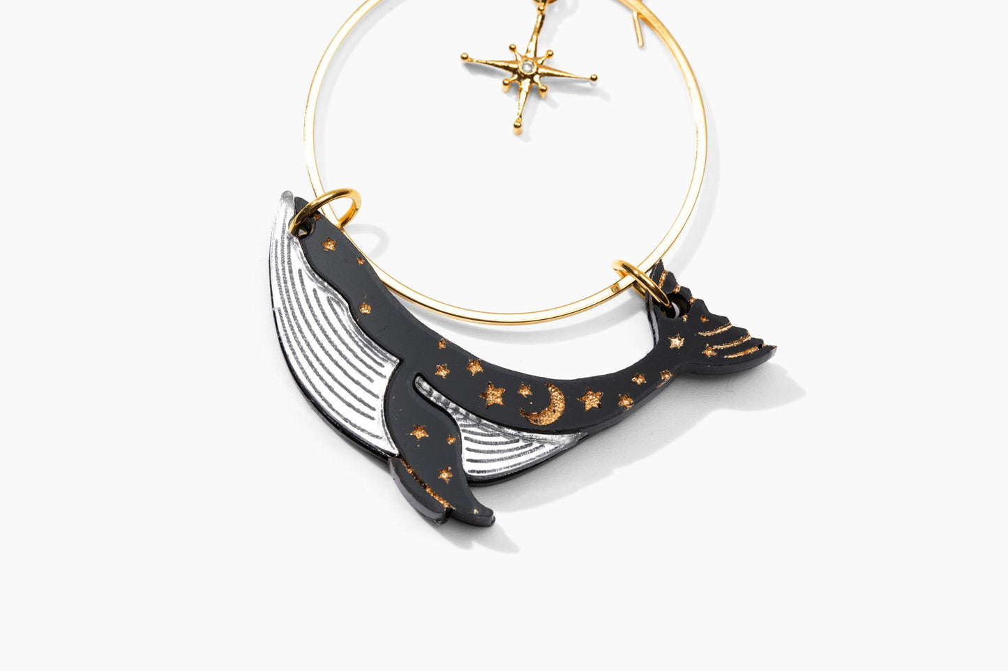 North Star Guide Whale Earrings