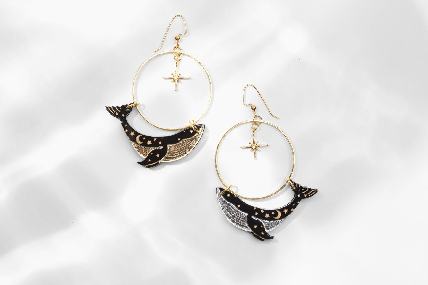 North Star Guide Whale Earrings