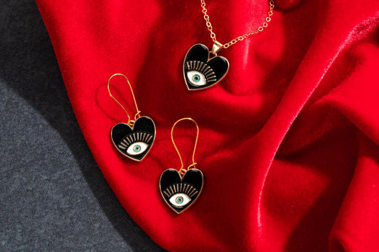 Mystic Eye Hearts Necklaces and Earrings