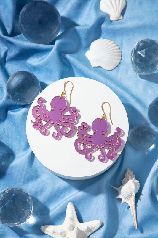 Pink Octopus Danglers