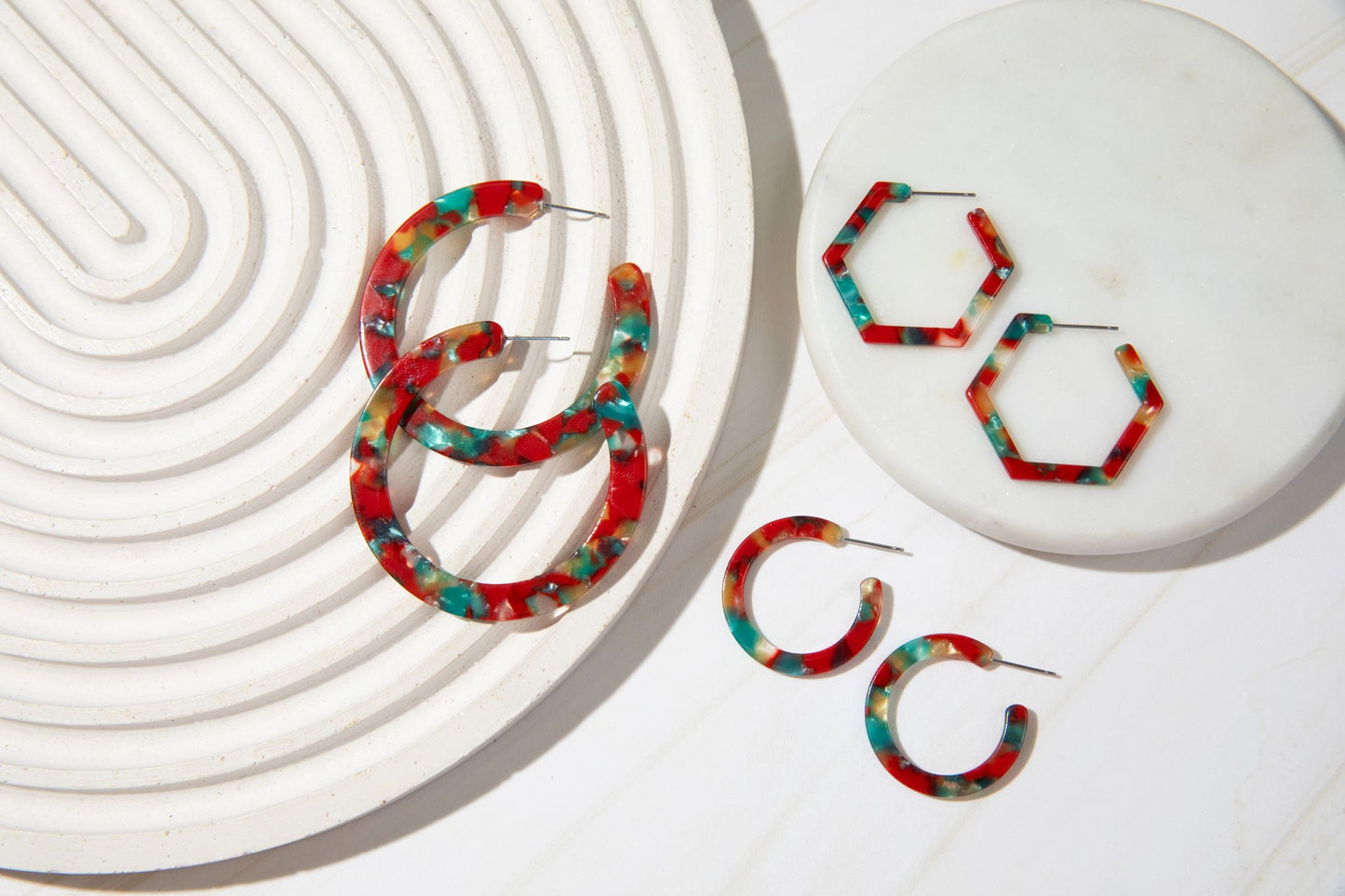 Acetate Hoops Hexagon