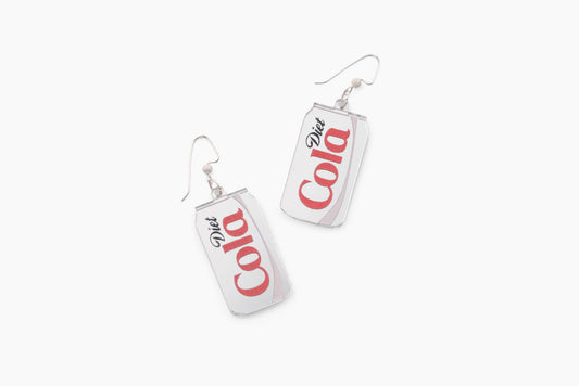 Diet Coke Earrings – Shiny Silver Soda Can Jewelry for Cool Girls