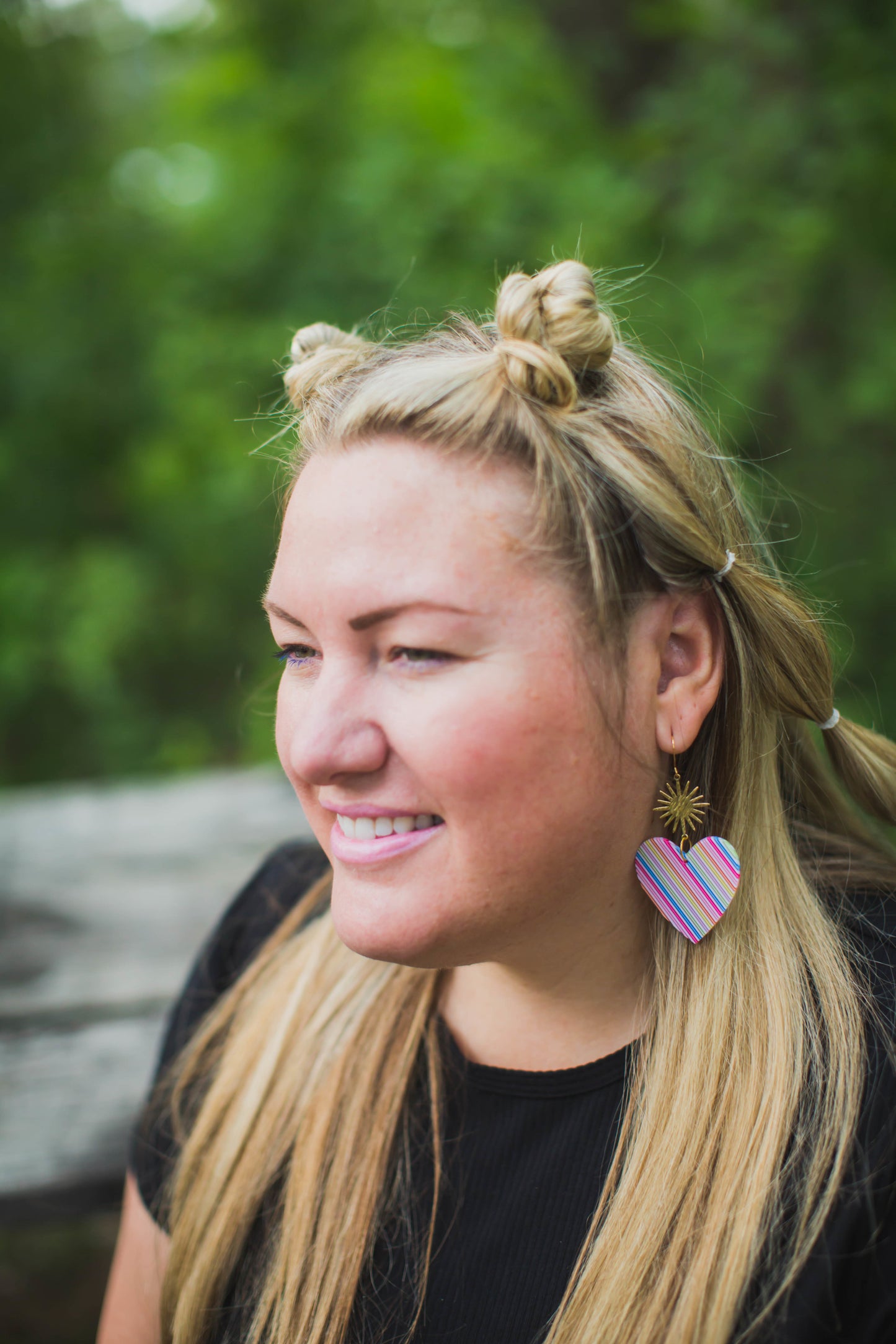 Big Rainbow Hearts Earrings