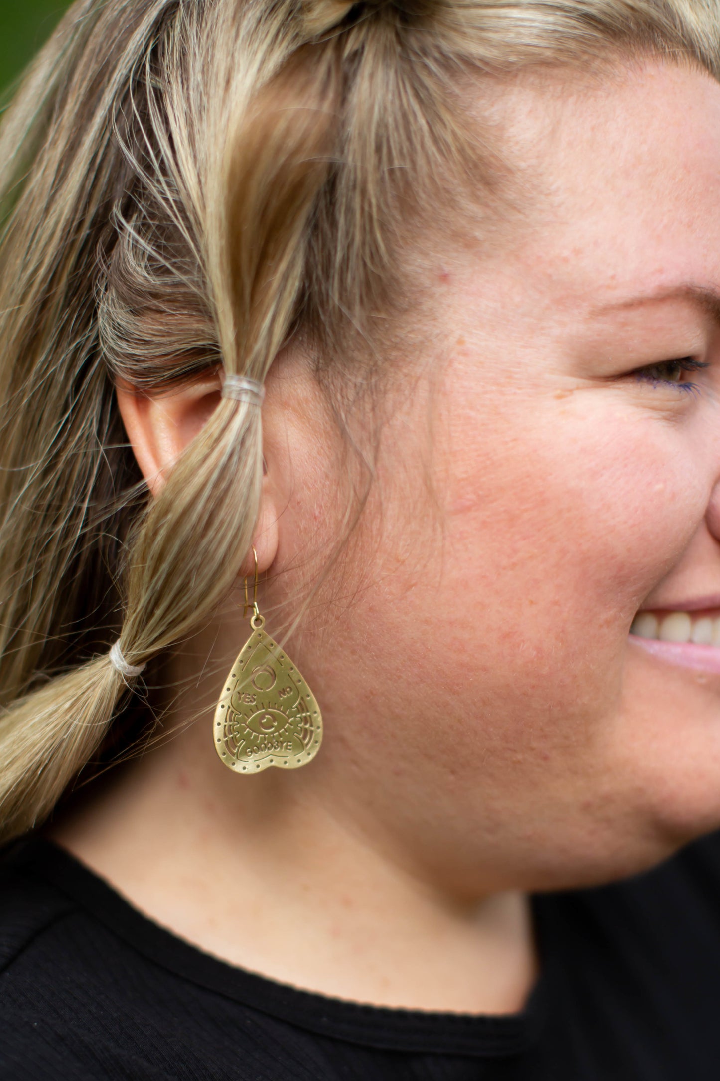 Gold Ouija Planchette Earrings