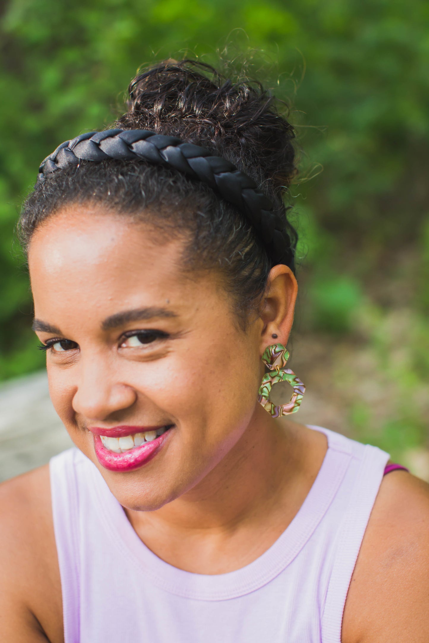 Double Hexagon Post Earrings