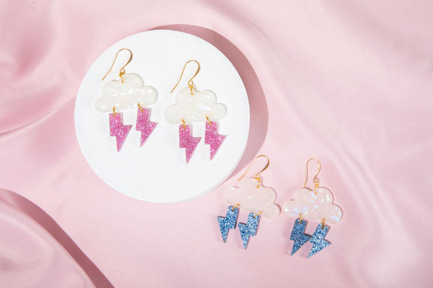 Storm Cloud Lightning Earrings
