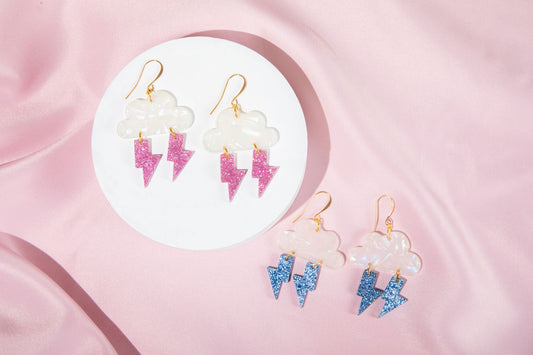 Storm Cloud Lightning Earrings