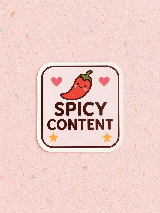 Spicy Content Vinyl Sticker | Cute Kawaii Chili Pepper