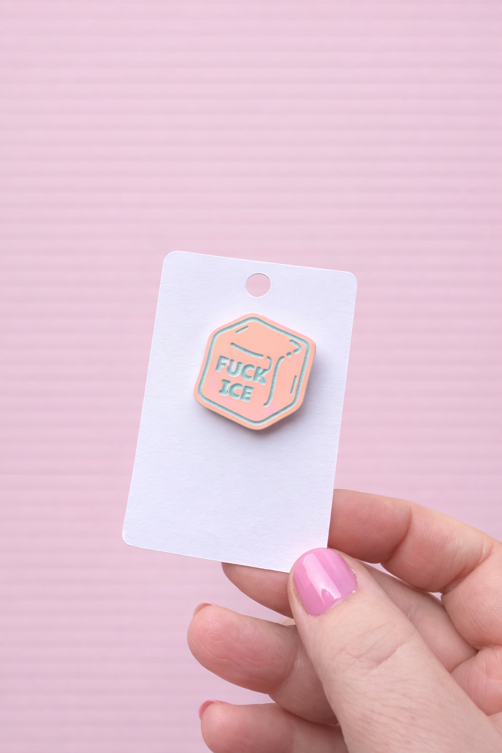 Fuck ICE Pin (Brooch) – Iridescent Acrylic Protest Pin